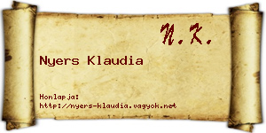 Nyers Klaudia névjegykártya